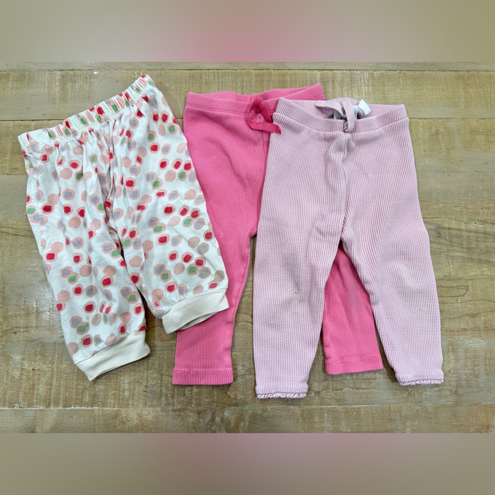 3 baby girl leggings pant bottoms Zara Peek pink